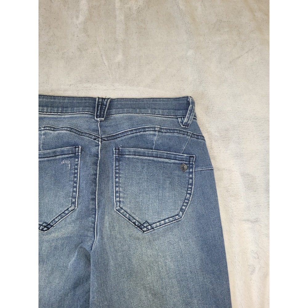 Democracy Womens Size 2  Blue Ab Solution Straight Leg Distressed Denim Jeans - Picture 8 of 12